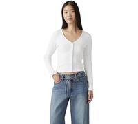 Levi's Women's Long Sleeve Top Muse with V-Neck, Slim Fit, White (White +), L