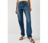 Levi's Women's Loose Taper Mid Rise 100% Cotton Denim Jeans with Adjustable Waist, Blue, Size 27, Inside Leg 29, Women Blue