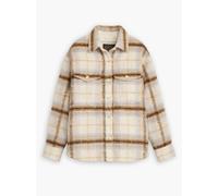 Levi's Womens Majorie Plaid Sunny Cream Lola Shacket - Beige - Size X-Small