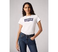 Levi's Womens Maya Fuzzy Dot Bright White Perfect T-Shirt