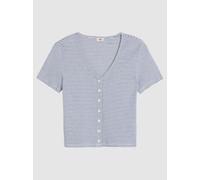 Levi's Womens Mesa Stripe Mazarine Blue Muse Short Sleeve T-Shirt