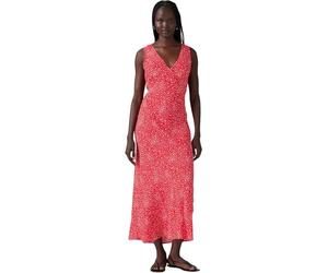 Levi's Women's Midi Dress Atalia with V-Neck, Slim Fit, Red (Scattered Floral Hig), M