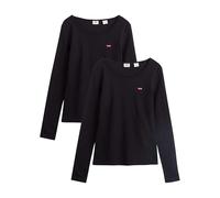 Levi's Women's Long-Sleeve 2-Pack Tee T-Shirt, Mineral Black/Mineral Black, XS