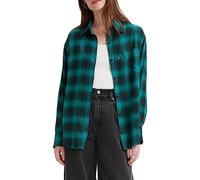 Levi's Women's Nola Oversized Shirt, James Plaid Chasm Blue, M