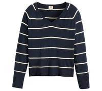 Levi's Women's Petal V-Neck Sweater Pullover, Stephanie Stripe NAV, L