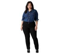 Levi's Women's Plus Size 314 Shaping Straight Jeans, Soft Black 2, 18 S