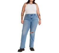 Levi's Women's Plus Size 726 High Rise Flare Jeans, Medium Indigo Destructed, 24 M