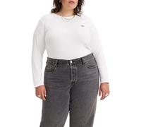 Levi's Women's Plus Size Long-Sleeve Baby Tee T-Shirt, White +, 1XL