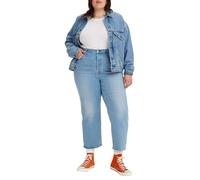 Levi's Women's Plus Size Ribcage Straight Ankle Jeans, Light Indigo Worn In, 16 M