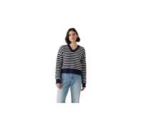 Levi's Women's Reese V-Neck Sweater Parisienne Stripe Peacoat Cotton Blue XS