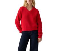 Levi's Women's Reese V-Neck Sweater True Red Cotton Red M