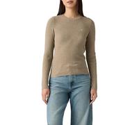 Levi's Women's Rib Crew Sweater Pullover, Taupe Gray Heather B, XS