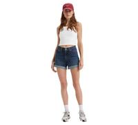 LEVIS Women's Rolled 80S MOM Shorts Dark Indigo - Worn in Rolled 80S MOM Shorts Dark Indigo - Worn in, Taking The Stairs,