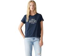 Levi's Women's T-Shirt Boxy with Logo, Crew Neck, Blue Since 1873 Na, S