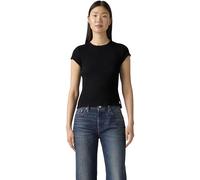 Levi's Women's T-Shirt Dry Goods Waffle Cap Tee Ribbed, Slim Fit, Black (Anthracite Night), S