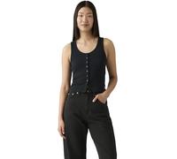 Levi's Women's Tank Top Dry Goods Pointelle with Crew Neck, Slim Fit, Black (Anthracite Night), L