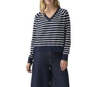 Levi's Women's Tara Super Soft Vneck Pullover Sweater, Parisienne Stripe Pe, L