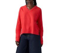 Levi's Women's Tara Super Soft Vneck Pullover Sweater, True red, S