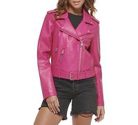 Levi's Women's The Belted Faux Leather Moto Jacket (Regular & Plus Size), Berry, S