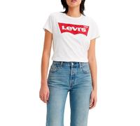 Levi's Women's The Perfect Tee- Large Batwing Logo T-Shirt, Batwing White, XXS