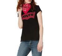 Levi's Women's The Perfect Tee- Large Batwing Logo T-Shirt, Stonewashed Black, XS
