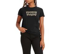 Levi's Women's The Perfect Tee- Pattern Batwing Logo T-Shirt, Batwing Leopard Caviar, XS