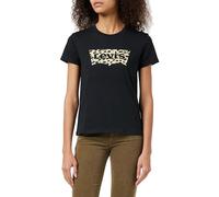 Levi's Women's The Perfect Tee- Pattern Batwing Logo T-Shirt, Bw Leopard Caviar, L