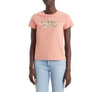 Levi's Women's The Perfect Tee- Pattern Batwing Logo T-Shirt, Floral Batwing - Terra Cotta, XXS