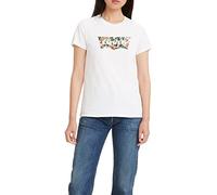 Levi's Women's The Perfect Tee- Pattern Batwing Logo T-Shirt, Kinsley Floral Logo Gardenia, XS