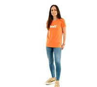 Levi's Women's The Perfect Tee- Poster Logo T-Shirt, Orange, XXS