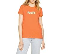 Levi's Women's The Perfect Tee- Poster Logo T-Shirt, Orange, XXS