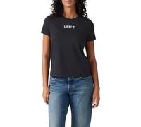 Levi's Women's The Perfect Tee T-Shirt, Serif Emb Caviar, S