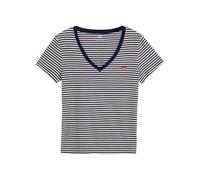 Levi's Women's The Perfect V-Neck T-Shirt, Indigo Stripe Navy B, 12