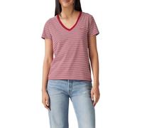 Levi's Women's The Perfect V-Neck T-Shirt, Indigo Stripe Scarle, M