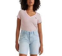 Levi's Women's V-Neck Perfect Vneck Multi-Color, Cool Stripe Chalk Pink, XXS