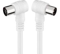 Levitantes TV Cable 1.5 m Full HD Coaxial Cable Antenna Cable 90 Degree Angle for TV Radio Male to Female Cable White Straight