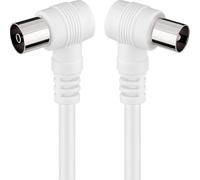 Levitantes TV Cable 5 Metre Full HD Coaxial Cable Antennas 90 Degree Angled TV Radio Male to Female Straight White Cable
