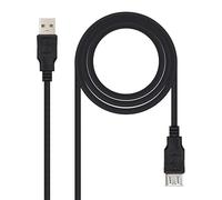Levitantes USB 2.0 Extension Cable 3 Metres Type A Male A Male A Female Black Compatible with Game Consoles, Cameras, Printers etc