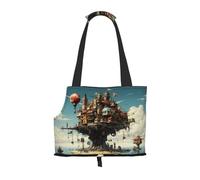 Levitating Cities Printed pet shoulder bag for going out - small dog and cat dual-purpose shoulder bag