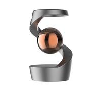 Levitating Magic Floating Ball Spinner - Anti-Gravity Gyro Desk Toy, Calming Focus Gadget for Office Desk, Home Decor, ADHD & Stress Relief (Grey + rose gold beads, 8 x 10 x 10 cm)