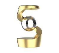 Levitating Magic Floating Ball Spinner - Anti-Gravity Gyro Desk Toy, Calming Focus Gadget for Office Desk, Home Decor, ADHD & Stress Relief (Gold + silver beads, 8 x 10 x 10 cm)
