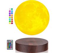 Levitating Moon Lamp, Magnetic Floating Moon Light with 16 Colors LED Lighting, Spinning in Air Freely 3D Moon Lamp Rotating Night Lights for Room Decor, Office Desk Toys, Creative Gifts