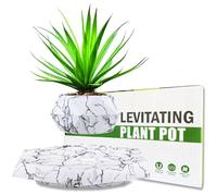 Levitating Plant Pot, Floating Plant Pot for Air Bonsai Planter, Magnetic Levitating Flower Pot Planter for Office Home Decoration, Ideal Home Gift for Halloween Thanksgiving Christmas (Marble)