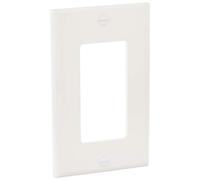 Leviton 1-Gang Decora/GFCI Device Wallplate, Standard Size, Thermoplastic Nylon, Device Mount, 122-80401-NW, White
