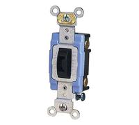 Leviton 1201-2L 15 Amp, 120/277 Volt, Toggle Locking Single-Pole AC Quiet Switch, Extra Heavy Duty Grade, Self Grounding, Brown