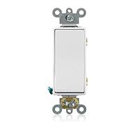 Leviton 1222-SW 20 Amp, 120/277 Volt, Toggle Double-Pole AC Quiet Switch, Heavy Duty Grade, Grounding, White by Leviton