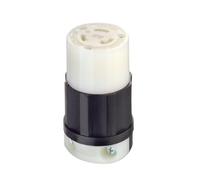 Leviton 2313 20 Amp, 125 Volt, NEMA L5-20R Round Pin Plug, 2P, 3W, Locking Connector, Industrial Grade, Grounding- Black-White