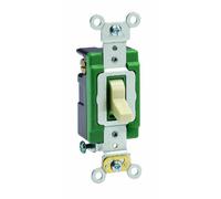 Leviton 3033-2I 30 Amp, 120/277 Volt, Toggle 3-Way AC Quiet Switch, Extra Heavy Duty Spec Grade, Self Grounding, Back and Side Wired, Ivory by Leviton