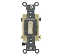 Leviton 54504-2T 15-Amp, 120/277-Volt, Toggle Framed 4-Way AC Quiet Switch, Commercial Grade, Grounding, Light Almond