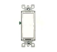 Leviton 5603-2W 15 Amp, 120/277 Volt, Decora Rocker 3-Way AC Quiet Switch, Residential Grade, Grounding, White by Leviton